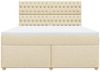 vidaXL Boxspringbett mit Matratze Creme 180x200 cm Stoff 3291371 Bild 3