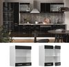 Küchenglasschrank R-Line Schwarz Hochglanz 60 cm Vicco Bild 2