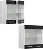 Küchenglasschrank R-Line Schwarz Hochglanz 60 cm Vicco Bild 5