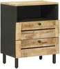 vidaXL Nachttisch Braun und Schwarz 50 x 33 x 60 cm Massivholz Mango 4018854 Bild 2
