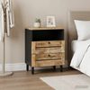 vidaXL Nachttisch Braun und Schwarz 50 x 33 x 60 cm Massivholz Mango 4018854 Bild 1