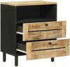 vidaXL Nachttisch Braun und Schwarz 50 x 33 x 60 cm Massivholz Mango 4018854 Bild 3