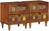 vidaXL Nachttisch 2 pcs Braun 40 x 33 x 46 cm Massivholz Mango 4018223 Bild 2