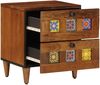 vidaXL Nachttisch 2 pcs Braun 40 x 33 x 46 cm Massivholz Mango 4018223 Bild 3