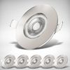 B.K.Licht LED Einbaustrahler LED Bad Einbauleuchten 6er Set Ultra-Flach 25mm - BKL1278, LED fest integriert, Warmweiß, Ø90mm Matt-Nickel 6 x 5W 6x 460 Lumen 3.000K IP44 Badspots Deckenspots Bild 3