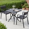 CLP Gartenmöbel-Set Avena mit 2 Stapelstühlen und quadratischen Esstisch 72x72 cm,schwarz Bild 4
