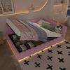 Schlafsofa mit Bettfunktion, Stauraum und Lattenrost, 140x200 cm, Polsterbett, Doppelbett, Jugendbett, Bezug aus Vlies Bild 3