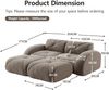 Flieks Modulares Sofa 2-Sitzer mit 2x Hocker, Cloud Sofa mit runden Armlehnen, Chenille weich, rahmenlos bodennah, Lounge Sofa, Braun Bild 4