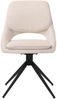 2er-Set Esszimmerstuhl HWC-N73, Küchenstuhl, drehbar Auto-Return, Stoff/Textil Boucle (540g/m²) Öko-Tex ~ creme Bild 5