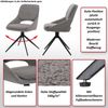 2er-Set Esszimmerstuhl HWC-N73, Küchenstuhl, drehbar Auto-Return, Stoff/Textil Boucle (540g/m²) Öko-Tex ~ creme Bild 2