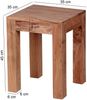 Beistelltisch MUMBAI Massiv-Holz Akazie 35x35 cm Wohnzimmer-Tisch Design dunkel-braun Landhaus-Stil Couchtisch Bild 4