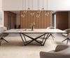 Esstisch Edge 300x100 Keramik Calacatta Luxe Weiß-Gold-Grau Spider Flachstahl Schwarz Bild 2