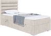 MEBLINI Boxspringbett KARIM 90x200 cm mit Bettkasten - H3/Beige Samt Gepolstert Einzelbett mit Topper & Taschenfederkern-Matratze - 90x200 Links Bild 1