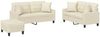 vidaXL 3-tlg. Sofagarnitur mit Kissen Creme Kunstleder 3201374 Bild 2