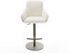 Barstuhl Luan-Flex Bouclé Soft Beige Drehfuß höhenverstellbar Metall Titanfarben Bild 2