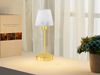 LED Tischleuchte Glasschirm Weiß Sockel Messing - Touch dimmbar, Höhe 32cm Bild 5