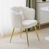 Eleganter Samt Blütenblatt Sessel mit vergoldeten Metallbeinen – Bequemer Polstersessel für Wohnzimmer,Beige Bild 2