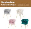 Eleganter Samt Blütenblatt Sessel mit vergoldeten Metallbeinen – Bequemer Polstersessel für Wohnzimmer,Beige Bild 5