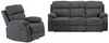 Vente-unique - TOLZANO Couchgarnitur mit Sessel Stoff Grau - B 96 cm x H 100 cm x L 201 cm91 cm Bild 2