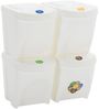 vidaXL Stapelbare Mülleimer 4 Stk. Weiß 100 L Polypropylen 152201 Bild 2