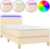 Polsterbett mit Matratze & LED Stoff Creme 80x200 cm, Härtegrad: H2 [3133514] Bild 2