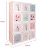 JEOBEST Kleiderschrank DIY-Aufbewahrungsschrank, Modular Kombiniert Garderobe 12 Würfel Schrank aus Kunststoff mit 2 Kleiderstange, Platzsparend Bild 3