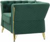 Dmora Sessel Gabbiano, Gepolsterter Sitz, Einzelsofa im Wohnzimmer, Stuhl mit Armlehnen, 104x83 h76 cm, Grün Gold Bild 5