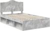 vidaXL Bettrahmen mit Kopfteil Beton 120 x 200 cm Massives Kiefernholz 3413329 Bild 4