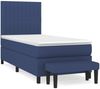 vidaXL Boxspringbett mit Matratze Blau 90x190 cm Stoff 3136723 Bild 2