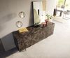 Sideboard Cuor 180 cm Keramik Emperador Extra Lucidato Dunkelbraun 2 Türen 3 Schubfächer Fuß Schwebeoptik Acrylglas Bild 4