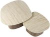 Couchtisch 2er-Set Joradis Keramik Travertin-Optik, modern viereckig, beige, mit Säulengestell Bild 3