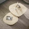 Couchtisch 2er-Set Joradis Keramik Travertin-Optik, modern viereckig, beige, mit Säulengestell Bild 2