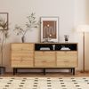 Merax Sideboard im Landhausstil mit Metallfüße, Anrichte aus Holz mit verstellbaren Einlegböden, Kommode, B:160cm Bild 2