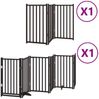 vidaXL 9-tlg. Hundetor mit Tür Faltbar Schwarz 450 cm Pappelholz 3155712 Bild 2