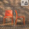 CLP 2er Set Gartenstühl Meton mit Lehne stapelbar wetterfest UV-beständig bis 150 kg,orange Bild 2