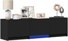 vidaXL Fernsehschrank mit LED Schwarz 140 x 34 x 40 cm Holzwerkstoff 3418706 Bild 3