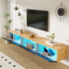 TV-Schrank 180x35x30 cm in Hochglanz Schwarz-Weiß mit 16-Farben-LED-Beleuchtung Bild 2
