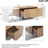 TV-Schrank 160x40x42 cm, Weiß & Eiche-Natur, mit dimmbarer LED-Beleuchtung und 2 Schubladen,Weiß und Originalholzfarbe Bild 4