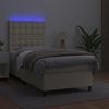 vidaXL Polsterbett mit Matratze & LED Creme 80x200 cm Kunstleder [3135911] Bild 4