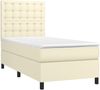 vidaXL Polsterbett mit Matratze & LED Creme 80x200 cm Kunstleder [3135911] Bild 3