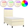 vidaXL Polsterbett mit Matratze & LED Creme 80x200 cm Kunstleder [3135911] Bild 2