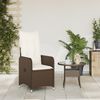 vidaXL Gartensessel Verstellbar mit Kissen Braun Poly Rattan 365681 Bild 3