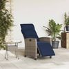 vidaXL Gartensessel mit Beistelltisch Verstellbar Grau Poly Rattan 4108278 Bild 3