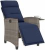 vidaXL Gartensessel mit Beistelltisch Verstellbar Grau Poly Rattan 4108278 Bild 4