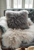 Lammfellkissen - TIBET GRAU mit Inlett Bild 2