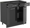 Küchenunterschrank R-Line Anthrazit Hochglanz 80 cm AP Marmor Vicco Bild 5