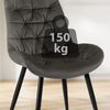 CLP 2er Set Esszimmerstuhl Rossford Samt I Stuhl mit Lehne,anthrazit Bild 4
