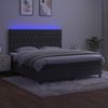 vidaXL Boxspringbett mit Matratze & LED Dunkelgrau 160x200 cm Samt 3136312 Bild 4