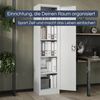 Aktenschrank abschließbar ALEX - 5 Ebenen verstellbar, Flügeltüren | Metallschrank Werkstatt Mehrzweckschrank Büroschrank aus Stahl Werkzeugschrank, 185x45x40cm Grau Bild 3
