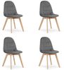 Home Collective Esszimmerstuhl Bürostuhl Küchenstuhl, gepolsterter Stuhl, Velours-Sitzmaterial (120 kg Sitzlast, ideal für Wohnzimmer, Küche, Schlafzimmer, Esszimmer), mit Holzbeinen aus Buche dunkelgrauer Samt 4er Set Bild 5